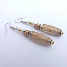 Load image into Gallery viewer, Gold &amp; Clear Handmade Bead Earrings
