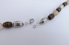 Load image into Gallery viewer, Gold, Silver &amp; Black Handmade Acrylic Bead Necklace

