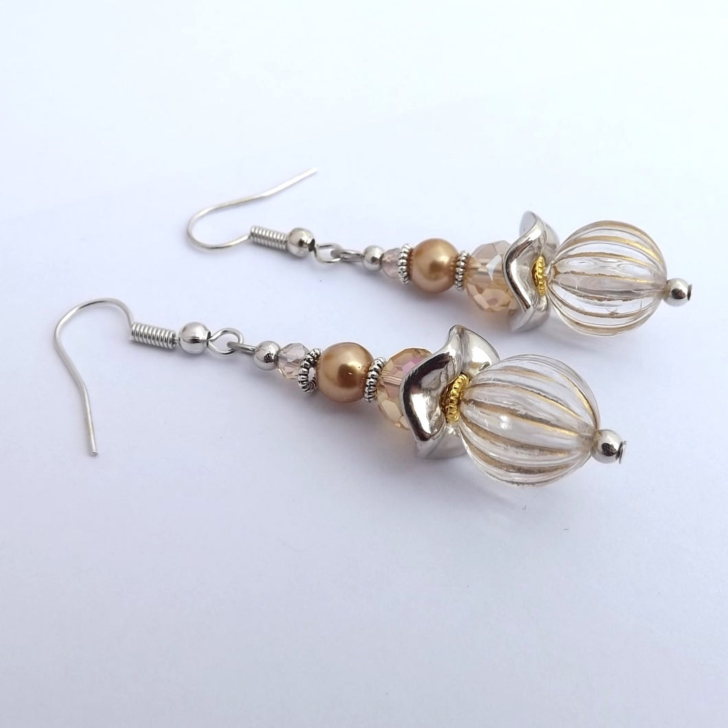 Gold & Silver Handmade Bead Earrings