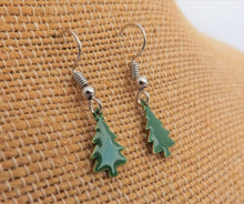 Load image into Gallery viewer, Green Christmas Tree Earrings
