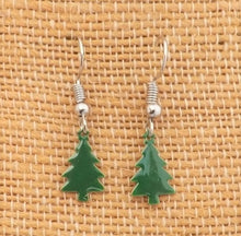 Load image into Gallery viewer, Green Christmas Tree Earrings
