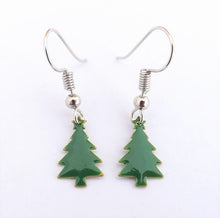 Load image into Gallery viewer, Green Christmas Tree Earrings
