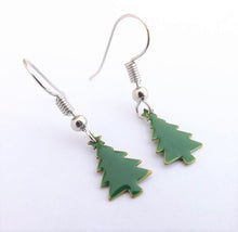 Load image into Gallery viewer, Green Christmas Tree Earrings
