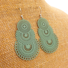 Load image into Gallery viewer, Filigree Drop Earrings (five colour options)
