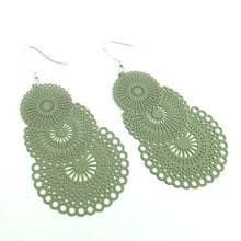 Load image into Gallery viewer, Filigree Drop Earrings (five colour options)
