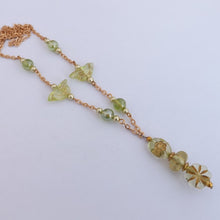 Load image into Gallery viewer, Green &amp; Gold Tone Handmade Bead Necklace
