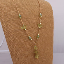 Load image into Gallery viewer, Green &amp; Gold Tone Handmade Bead Necklace
