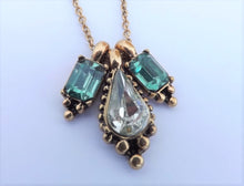 Load image into Gallery viewer, Green, Silver &amp; Gold Tone Necklace
