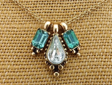 Load image into Gallery viewer, Green, Silver &amp; Gold Tone Necklace
