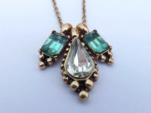 Load image into Gallery viewer, Green, Silver &amp; Gold Tone Necklace
