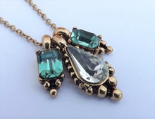 Load image into Gallery viewer, Green, Silver &amp; Gold Tone Necklace
