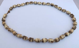 Grey, Cream & Gold Vintage Bead Necklace