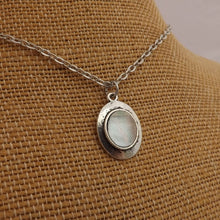 Load image into Gallery viewer, Grey &amp; Silver Tone Oval Pendant Necklace
