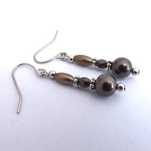 Load image into Gallery viewer, Gunmetal Grey Handmade Bead Earrings
