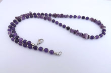 Load image into Gallery viewer, Handmade Purple Amethyst Bead Necklace &amp; Earrings Set
