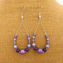 Load image into Gallery viewer, Handmade Purple Miracle Bead Drop Earrings

