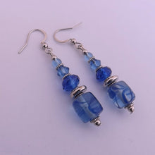 Load image into Gallery viewer, Handmade Blue Glass Bead Earrings
