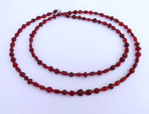 Handmade Long Red Bead Necklace