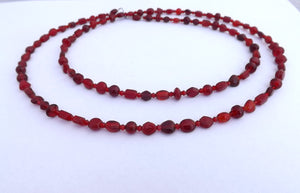 Handmade Long Red Bead Necklace