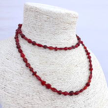 Load image into Gallery viewer, Handmade Long Red Bead Necklace
