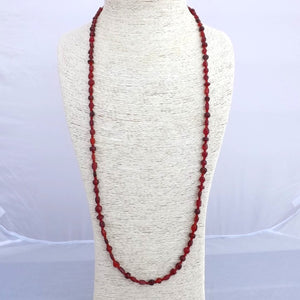 Handmade Long Red Bead Necklace