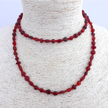 Load image into Gallery viewer, Handmade Long Red Bead Necklace
