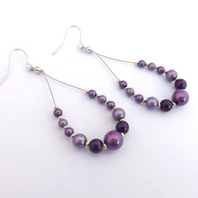Load image into Gallery viewer, Handmade Purple Miracle Bead Drop Earrings
