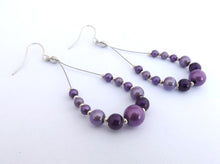 Load image into Gallery viewer, Handmade Purple Miracle Bead Drop Earrings
