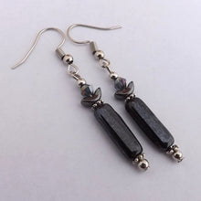 Load image into Gallery viewer, Hematite &amp; Black Handmade Bead Earrings (Made in NZ)
