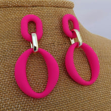 Load image into Gallery viewer, Colour &amp; Gold Tone Large Acrylic Earrings (Multiple colour options)
