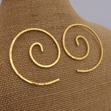 Load image into Gallery viewer, Large Gold Tone Koru Earrings
