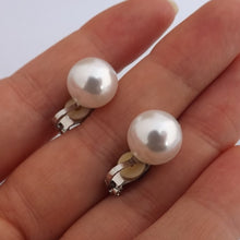 Load image into Gallery viewer, Large White Faux Pearl Clip on Earrings
