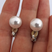 Load image into Gallery viewer, Large White Faux Pearl Clip on Earrings
