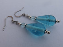 Load image into Gallery viewer, Light Blue Handmade Bead Earrings
