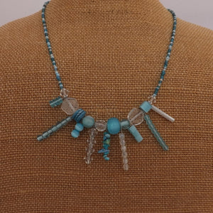 Light Blue Handmade Bead Necklace