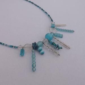 Light Blue Handmade Bead Necklace