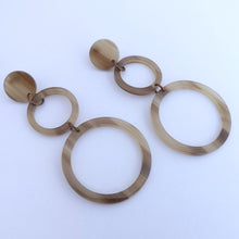 Load image into Gallery viewer, Light Brown Chunky Round Acrylic Drop Earrings
