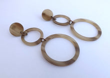 Load image into Gallery viewer, Light Brown Chunky Round Acrylic Drop Earrings
