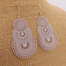 Load image into Gallery viewer, Filigree Drop Earrings (five colour options)
