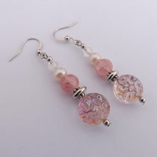Load image into Gallery viewer, Light Pink Handmade Bead Earrings
