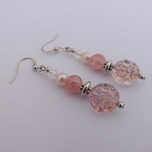 Load image into Gallery viewer, Light Pink Handmade Bead Earrings
