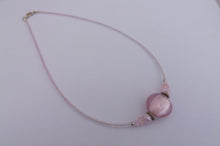 Load image into Gallery viewer, Light Pink Handmade Glass Foil Bead Necklace
