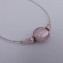 Load image into Gallery viewer, Light Pink Handmade Glass Foil Bead Necklace
