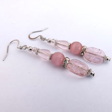 Load image into Gallery viewer, Light Pink Handmade Shatter Bead Earrings
