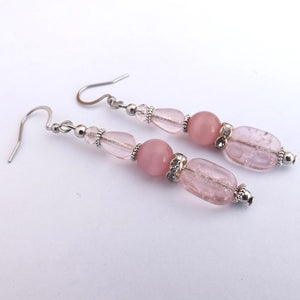 Light Pink Handmade Shatter Bead Earrings