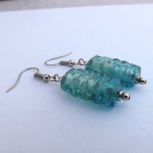 Load image into Gallery viewer, Light Blue Glass Handmade Bead Earrings (Made in NZ)
