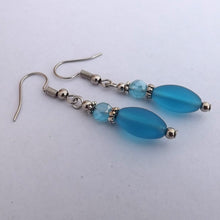 Load image into Gallery viewer, Light Blue Handmade Bead Earrings (Made in NZ)
