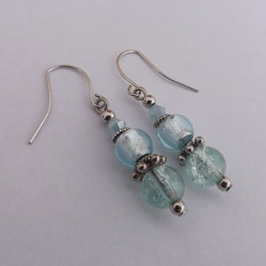 Light Blue Handmade Glass Bead Earrings