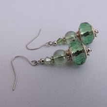 Load image into Gallery viewer, Light Green Faceted Handmade Acrylic Bead Earrings
