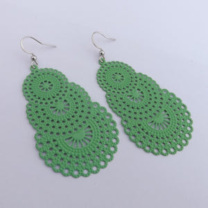 Filigree Drop Earrings (12 colour options)